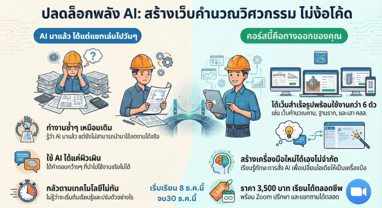 ปลดล็อกพลัง AI: สร้างเว็บคำนวณวิศวกรรม ไม่ง้อโค้ด